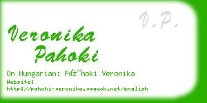 veronika pahoki business card